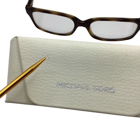 Michael Kors Eyeglass Frames Only Case Medellin 3010 52-16 140 Brown Tortoise - Picture 5 of 13